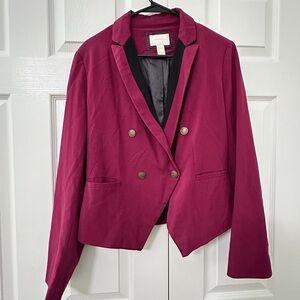 Forever 21 Fuchsia Double-Breasted Blazer
